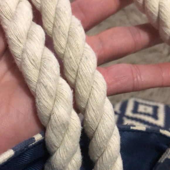 HP🎉Summer & Rose Cotton Tote with Rope Handles-Denim Blue&Cream Print-18x13x5 - Picture 16 of 16